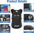 Zavothy 18L Multipurpose Hiking Backpack with 3L Water Bladder – Durable Hydration Backpack with Insulated Bladder Compartment, Hidden Helmet Holder & Rain Cover – for Hiking, Commuting, and Camping