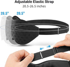 LitBear Breathable Sleep Mask, 3D Eye Mak Sleep for Side Sleepers Women Men, Light Blocking Sleeping Mask with Adjustable Strap, Soft Lightweight Eye Cover for Travel, Night Work, Nap, Office - Black