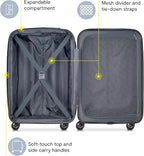DELSEY PARIS Helium Aero Hardside Expandable Luggage with Spinner Wheels, Teal, Carry-On Plus 21 Inch
