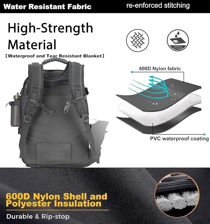 Tactical Backpack Military Hiking Daypack - Molle Backpack for Men 3 Day Assault Pack Bug Out Bag for Camping (Grey)