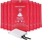 Fire Blanket for Kitchen Home Emergency - Fiberglass Blankets Fire Survival Suspension Flames Retardant Extinguisher Great for Stove Car Garage Office Camping Caravan BBQ Safety (8-Pack)