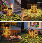 Hummingbird Solar Lantern with Butterfly Shepherd Hook, Mom Gifts for Mothers Day & Birthday, Hummingbird & Butterfly Design, Outdoor Waterproof Metal Decor for Yard, Patio, Porch, Lawn & Tabletop