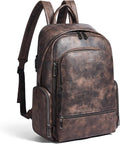 Leather Backpack for Women, Fits 15.6 Inch Laptop, Soft Vegan Leather Backpack for Travel and Daily Use, Coffee