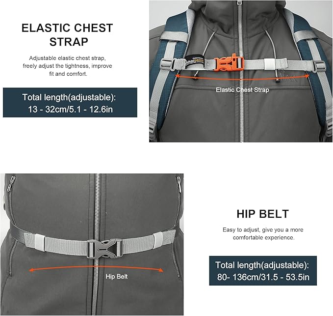 MOUNTAINTOP Hiking Backpack,Lightweight Travel Backpack for Men Women Outdoor Backpacking, Camping