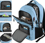 Laptop Backpack,Business Travel Anti Theft Slim Durable Laptops Backpack with USB Charging Port,Water Resistant College Computer Bag for Women & Men Fits 15.6 Inch Laptop and Notebook-Pale Blue