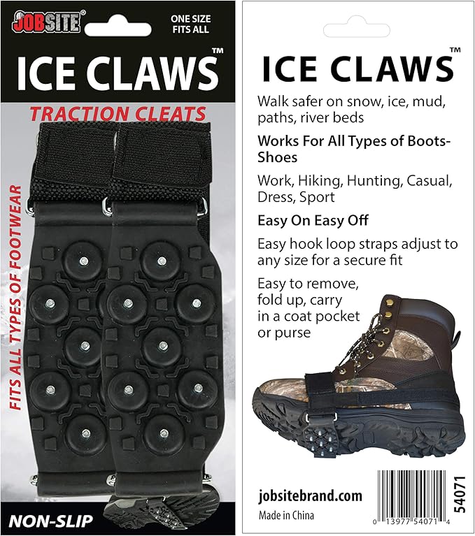 Job SITE Jobsite Ice Claws Snow & Ice Traction Cleats