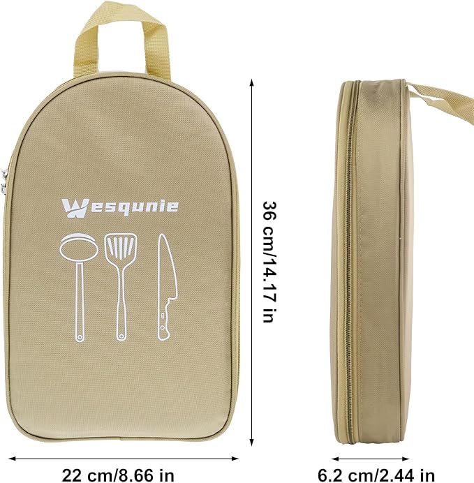 Camp Kitchen Organizer, Multi-Pocket Camping Cooking Utensils Bag, Waterproof Portable Storage for BBQ Outdoor Cooking Essentials