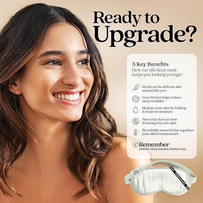 Pure Silk Sleep Mask [100% 6A Mulberry Silk, 22 Momme] Light Blocking Travel Essentials. Eye Masks for Sleeping. Black Oeko-Tex Blindfold. Eye Covers for Men & Women