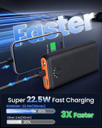 Portable Charger Power Bank 40000mah, USB C Fast Charging 22.5W External Battery Pack Phone Charger Quick Charge with 3 Outputs & 2 Inputs for iPhone Samsung Galaxy Android Travel Camping