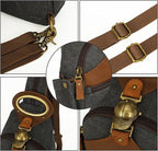 KouLi Buir Canvas Sling bag,Small Crossbody Backpack,Convertible Chest Bag Casual Daypack For Outdoor Cycling Hiking Travel (B3611-Black-N)