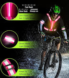 Led Light Up Running Vest Reflective Vest for Runners Night Walking, Rechargeable LED Reflective Running Vest High Visibility with Adjustable Waist/Shoulde, Reflective Armband for Women Men