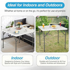 FDW 34" Folding Card Table Plastic Table Portable Square Height Dining Table Perfect for Party and Parties Backyard Events, White