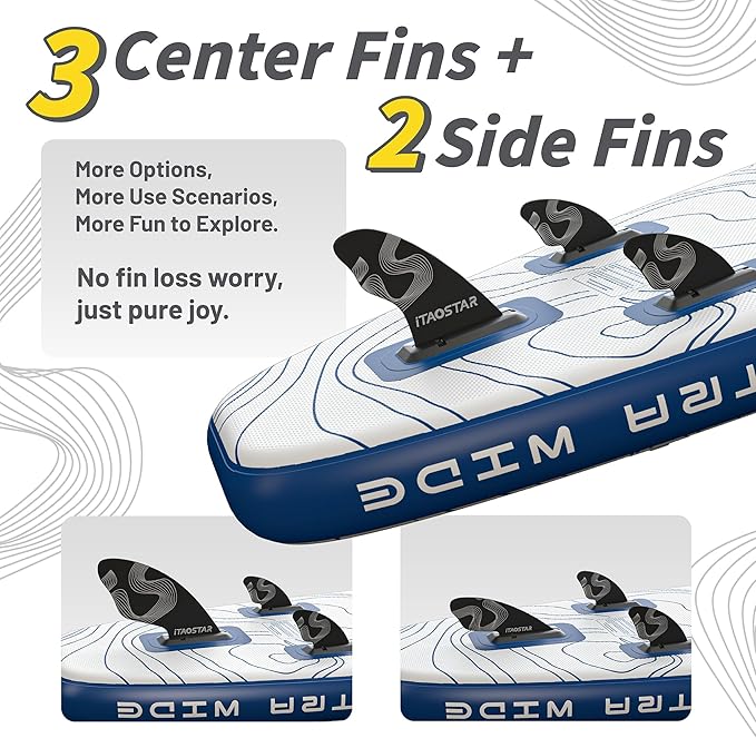 Adventure 12’×35"/39" Extra Wide Paddle Board, One-Stop Premium SUP Board Accessories, Tailored 5 Fins, Stable Inflatable Stand Up Paddle Boards for Youth/Adults of All Skill Levels