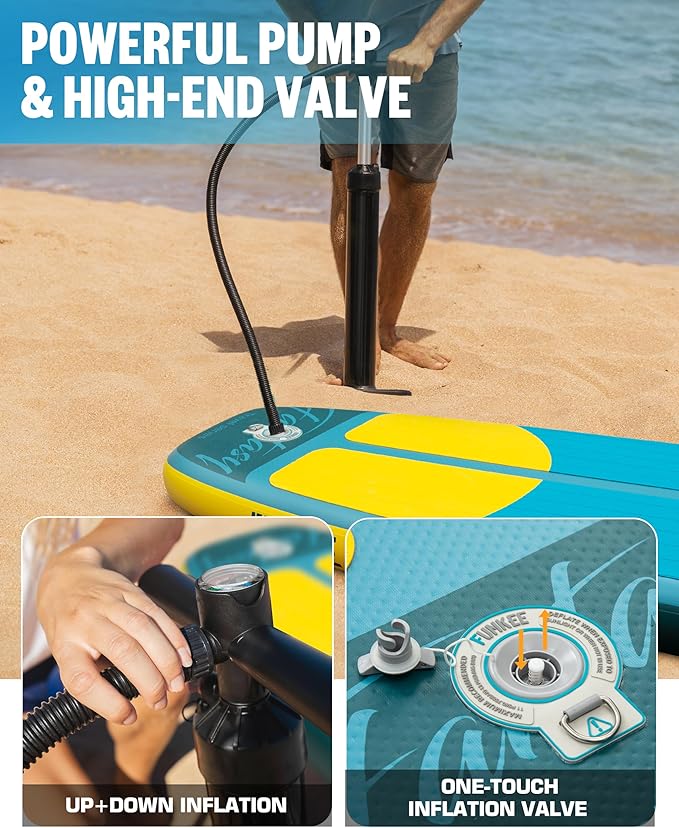 11’×34"×6" Extra Wide Inflatable Stand Up Paddle Board, Sup Board with Removable Fins, Backpack, Floating Paddle, Safety Leash, Floating Phone Case for Adults & Youth of All Skill Levels