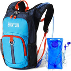 Kids Hydration Backpack with 1.5L Water Bladder Hiking Backpack Lightweight for Boys or Girls Children Biking Climbing Running Cycling