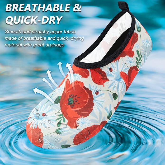 Deevike Water Shoes for Women Men Barefoot Quick-Dry Aqua Socks Slip-on for Beach Swim Surf Yoga Exercise