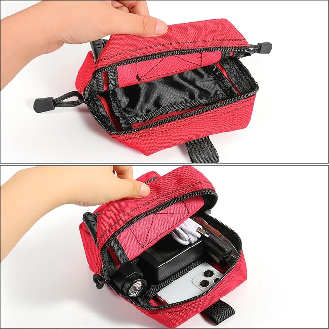 2 Pack Molle Pouches - Tactical Compact Water-Resistant EDC Pouch Bag Small Utility Pouch