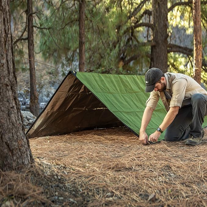 Arcturus XL Heavy Duty Survival Blanket – Insulated Reflective Thermal Camping Tarp - 8.5 FT x 12 FT (Olive Green)