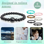 Hion Motion Sickness Bands Anti Nausea Acupressure Wristband Anti Nausea Bracelet for Motion Sickness and Morning Sickness（YC-SL-6PCS-aAY-1）