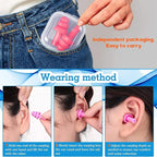 Ear Plugs Bulk for Sleeping Noise Cancelling, Swimming, Shooting, Concerts, Snoring 10 Assorted Colors with Carry Cases Reusable Silicone Earplugs Soft Ear Plugs (500 Pairs)
