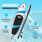 InnoExpo Inflatable Stand Up Paddle Boards with Premium Accessories, Wide Stable SUP Paddle Board Design, Non-Slip Comfort Deck for Youth & Adults
