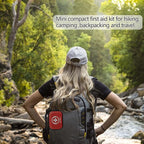 Mini First Aid Kit -Small Waterproof Hard Shell Medical Kit with Compartments for Camping, Hiking, Car, Home, Office, School - Vehicle & Outdoor Emergency Medical Kit (Red)