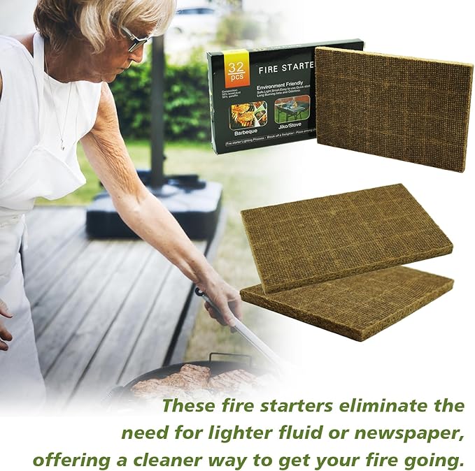 128 Pack,Natural Fire Starter Cubes for BBQ,Campfire,Fireplace,Indoor Outdoor Use,Grill Charcoal Wood Stove Fire Pit Chimney,All-Natural Odorless Wax Fire Starters