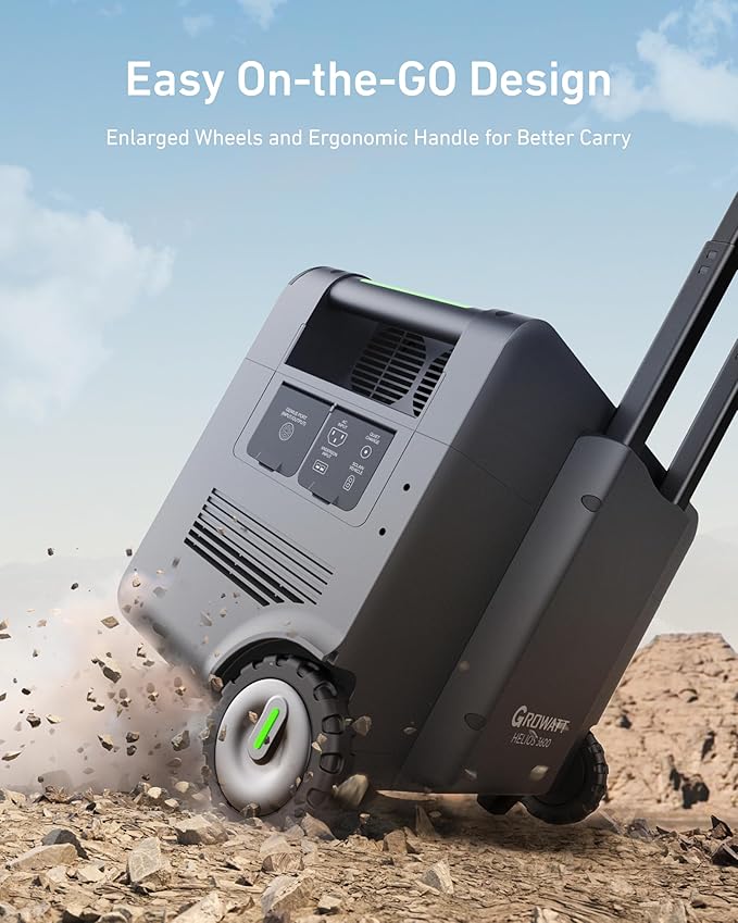 GROWATT Portable Power Station,HELIOS 3600W Electric Solar Generator,3686Wh LiFePO4 Battery,for Home Use,Emergency generator,Outdoor Camping,RVs, Power Outages(Solar Panel Optional)