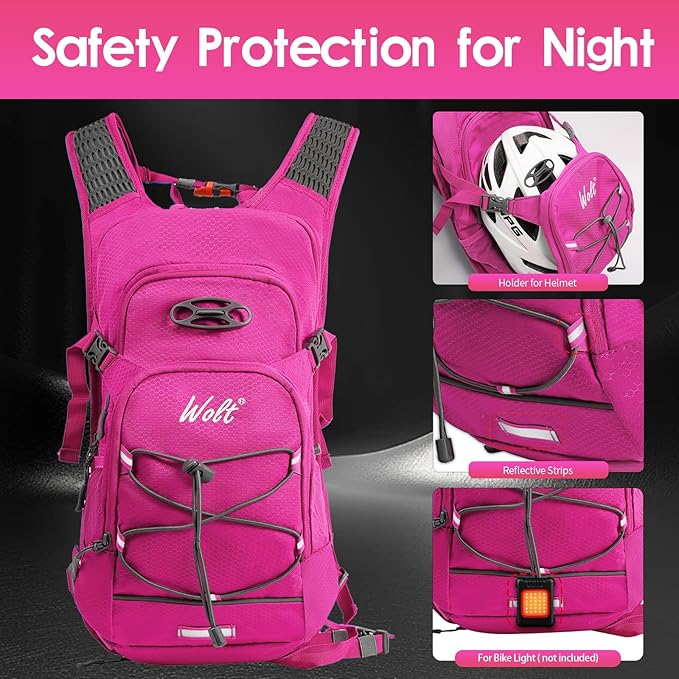 WOLT Hydration Backpack 18L Hiking Water Backpack with 2L Water Bladder for Men Women, Hydration Pack for Running Cycling Biking and Climbing