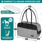 PetAmi Dog Purse Carrier for Small Dogs Cats, TSA Airline Approved Soft-Sided Pet Carrier with Pockets, Ventilated Travel Tote Bag with Bed & Shoulder Strap, Puppy Kitten, Max 12 lbs, Heather Grey