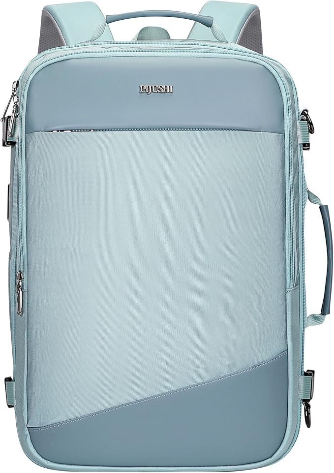 PIJUSHI Travel Backpack for Women Carry on Suitcase Backpack Flight Approved Personal Item Bag Fits 16 Inch Laptop(PE035 Blue)