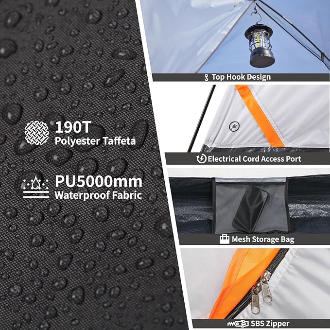 EchoSmile 2/4 Person Camping Tent, Lightweight Dome Family Tent with Rainfly, Easy Setup, Waterproof & Windproof Outdoor Shelter for Group Hiking, Backpacking, 3-Season Use