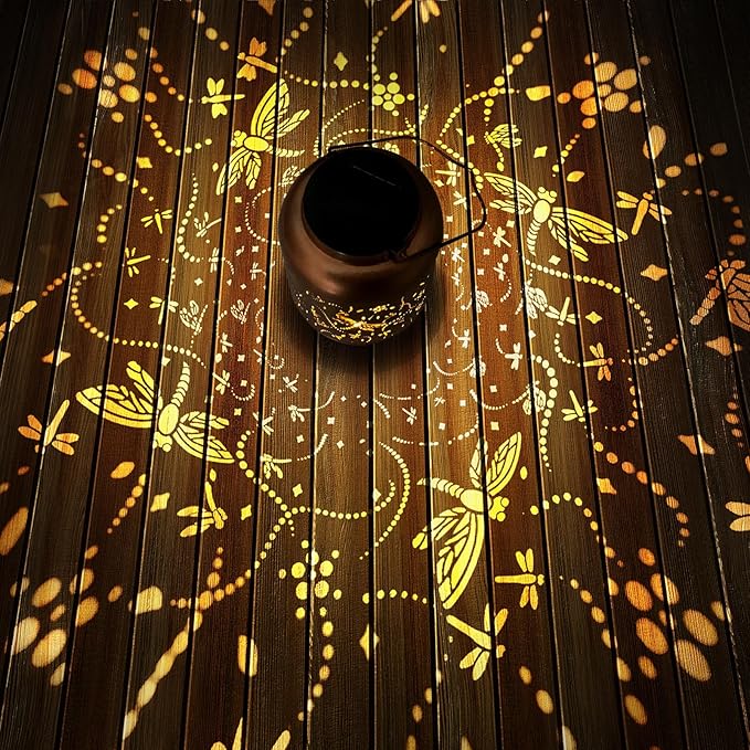 Birthday Gifts for Women Mom Grandma Solar Lantern Outdoor Waterproof, Gardening Gifts for Women, Dragonfly Garden Decor Hanging Solar Lights Yard Decorations Outdoor, Backyard, Patio, Porch