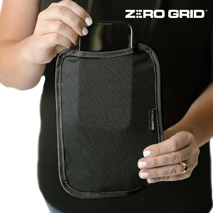 Neck Wallet for Travel & Passport Holder with RFID Blocking - Slim & Easy to Conceal Nylon Travel Pouch for men & women - Holds Phone, Cash, Cards, Keys - Sweat & Water Resistant - XLarge - Black
