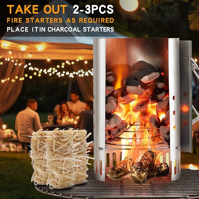 Fire Starter - 50Pcs Fire Starters for Fireplace, Campfires, Grill, Wood & Pellet Stove, Chimney, Fire Pit, BBQ - FireStarters