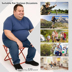 Camping Stool 12 Inch Portable Folding Stool with Carry Bag Weight Load 220lbs Portable Stool for Camping Fishing Hiking BBQ White