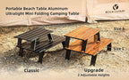 ROCK CLOUD Ultralight Folding Beach Table Adjust Height Aluminum Portable Mini Camping Table