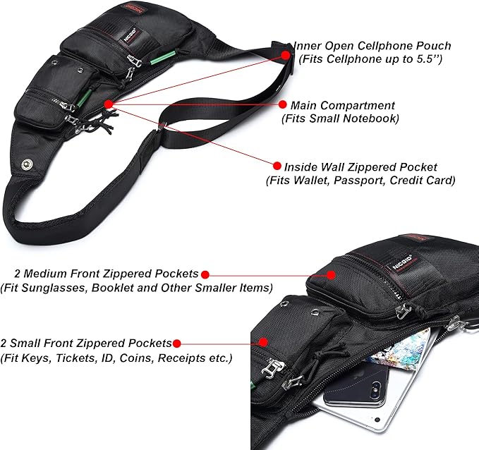 NICGID Sling Bag Chest Shoulder Backpack Crossbody Bags Casual Daypack for Men Women