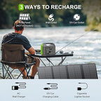 SinKeu Portable Power Station, 122.8Wh LiFePO4 Battery with 150W Output, 38,400mAh Laptop Power Bank Station for Outdoor Travel, Camping, Home, Emergency-Green