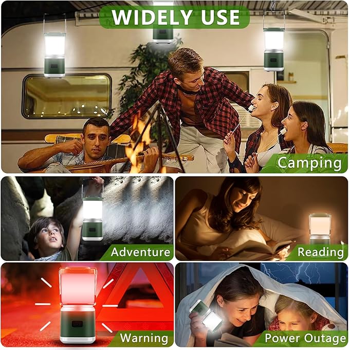 Small Camping Lantern 2000LM, Portable Rechargeable Camping Lights for Kids Adult Camping up to 20Hours, Emergency Lights for Power Outages, Dimmable, Waterproof, Camping or Hurricane Essentials