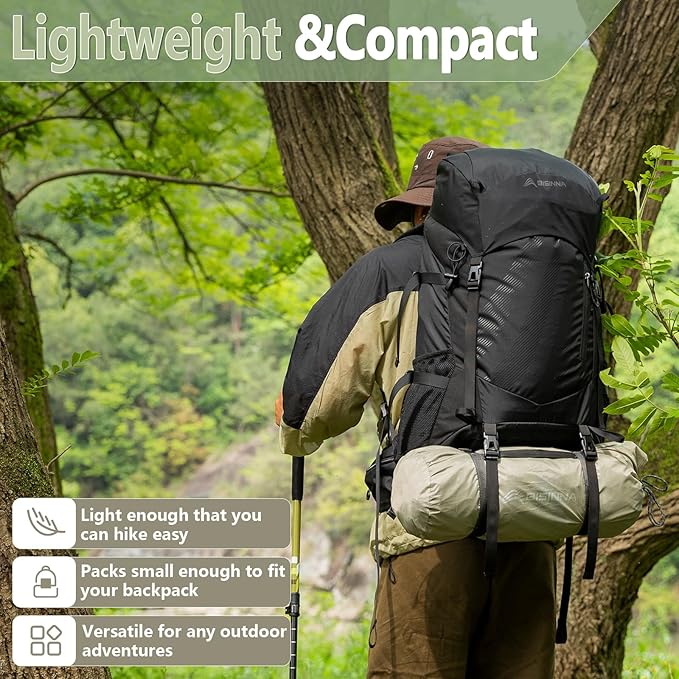 BISINNA 2 Person Camping Tent Lightweight Backpacking Tent Waterproof Windproof Two Doors Easy Setup Double Layer Outdoor Tents for Family Camping Hunting Hiking Mountaineering Travel