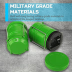 Lichamp 4 Pack LED Camping Lanterns, Collapsible Flameless Candles Tea Lights, Portable Battery Powered Camping Lights Emergency Supplies Kit, Green