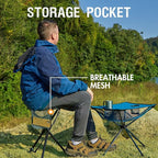 Portal Folding Camping Stool Portable Foldable Tripod Seat for Hiking Hunting Walking Fishing Travel Outdoors with Side Pockets Sturdy Steel Legs Support Up to 225 LBS