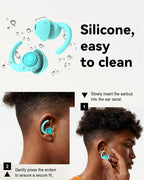 SUPCEAT Ear Plugs for Sleeping - Noise Reduction Soft Silicone Earplugs, 2 Pairs Reusable Hearing Protection Earplugs for Noise Sensitivity, Sleep,Snore,Travel, Sound Reduction Noise Cancelling - Blue