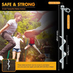 Zhengmy 36 Pcs Ground Anchors Screw in, 12 Inch Heavy Duty Tent Stakes with Trampoline Anchor Hook Ground Stakes for Camping Tent Canopies Ports Sheds Swing Sets Securing Animals (Silver)