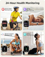 Parsonver Built-in GPS Smart Watch for Women Men with Bluetooth Calling, GPS Fitness Activity Tracker 100+ Sport Modes, Heart Rate Sleep Monitor, Waterproof Pedometer for Android & iPhone(Two Bands)