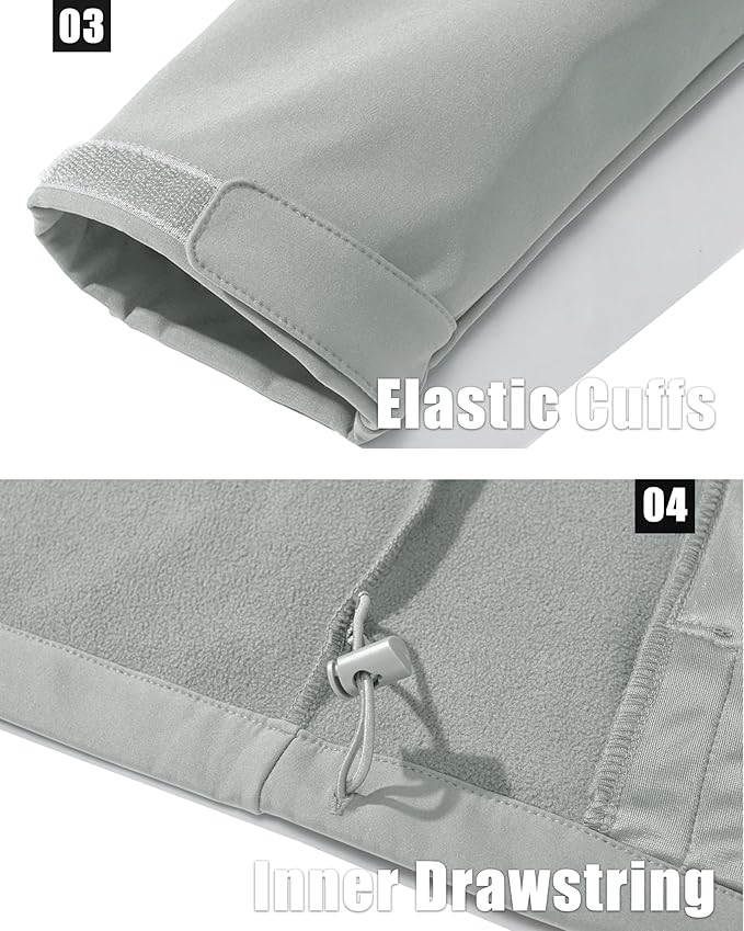 MAGCOMSEN Men's Fleece Lined Softshell Jacket Waterproof Windbreaker Rain Jacket for Tactical Hiking