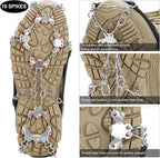 Crampons Upgraded 19 Spikes Ice Snow Grips Traction Cleats System Safe Protect for Walking, Jogging, or Hiking on Snow and Ice