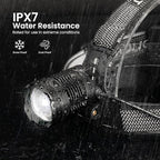 LED Headlamp Rechargeable, 99000 Lumens Bright Head Lamp Βattery Include, 90° Adjustable Head Lights for Forehead with 3 Modes, Long Runtime & Waterproof Headlamps for Adults Camping Hiking