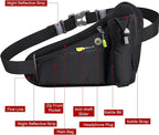 Running Belt Hydration Waist Pack with Water Bottle Holder for Men&Women Outdoor Sports (Black)